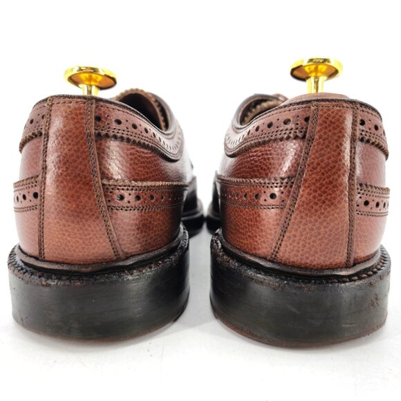 Vintage Florsheim Royal Imperial Brown Leather Longwing Derby Mens 9 Dress Shoes - Picture 6 of 13